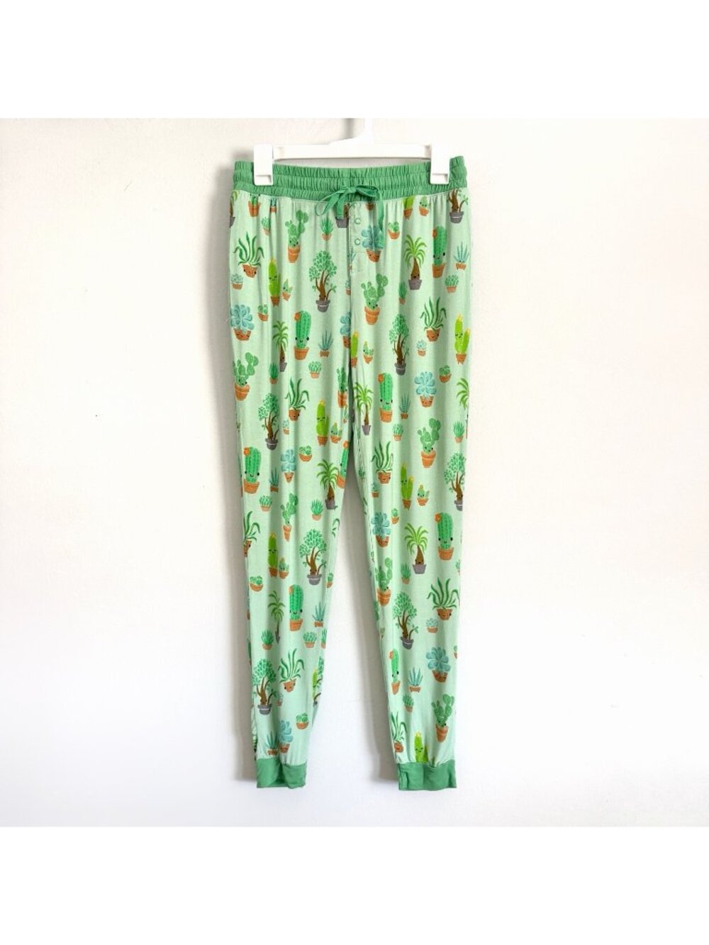 Little Sleepies Succulent Love Green Plant Pajama Pants Jogger Womenβs Sz Small